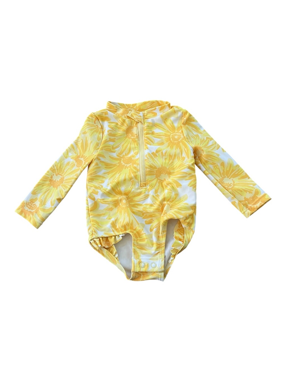 Carter’s Yellow Floral Rashguard One Piece Swimsuit- 6 Months